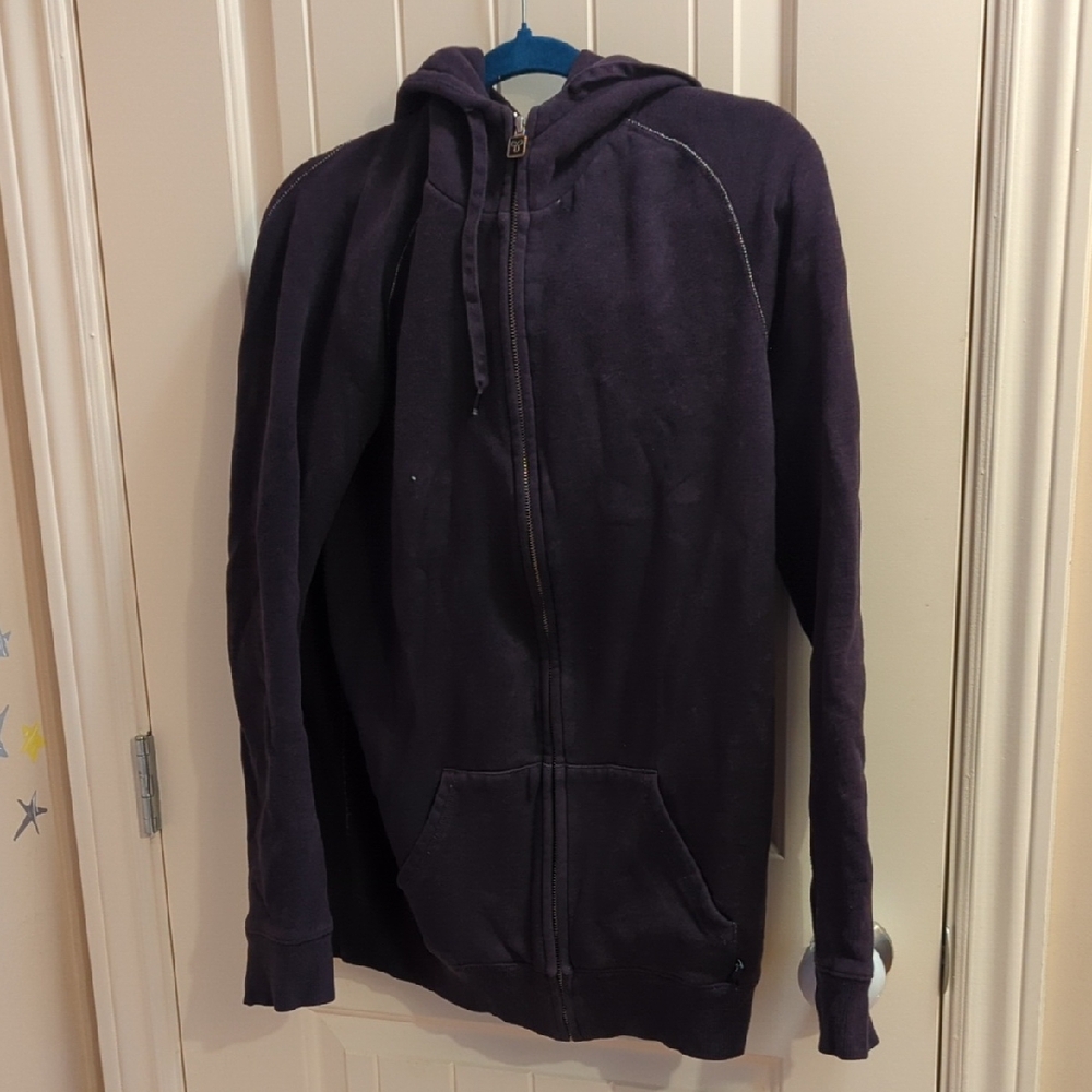 TNA Sz.L Women's Deep Purple Zip-Up Sweater